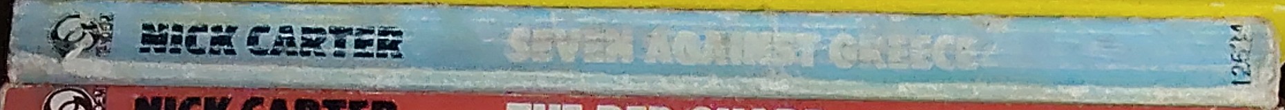 Nick Carter  SEVEN AGAINST GREECE spine of book image