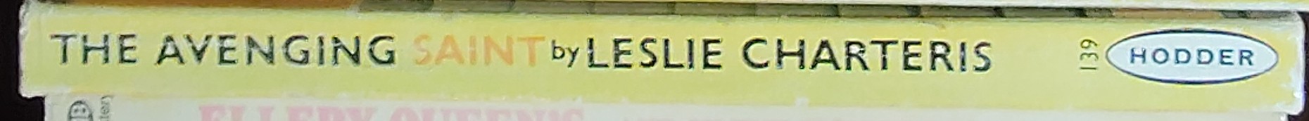 Leslie Charteris  THE AVENGING SAINT spine of book image