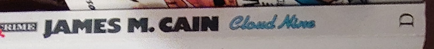 James M. Cain  CLOUD NINE spine of book image