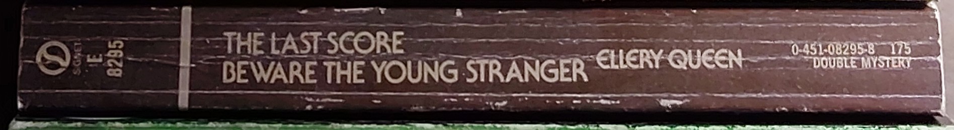 Ellery Queen  THE LAST SCORE and BEWARE THE YOUNG STRANGER spine of book image