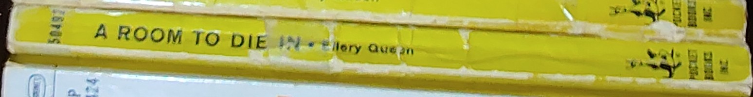 Ellery Queen  A ROOM TO DIE IN spine of book image