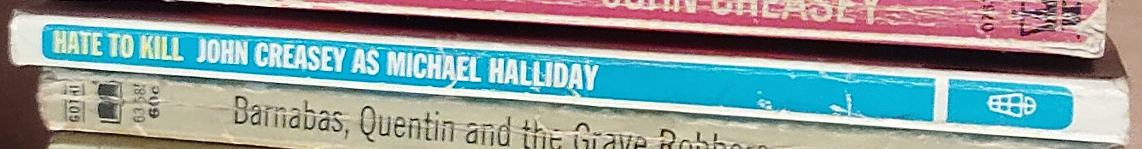 Michael Halliday  HATE TO KILL spine of book image