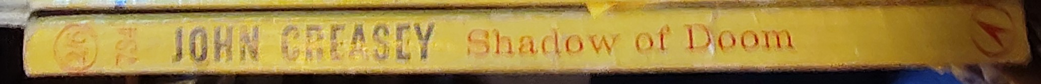 John Creasey  SHADOW OF DOOM (Doctor Palfrey) spine of book image