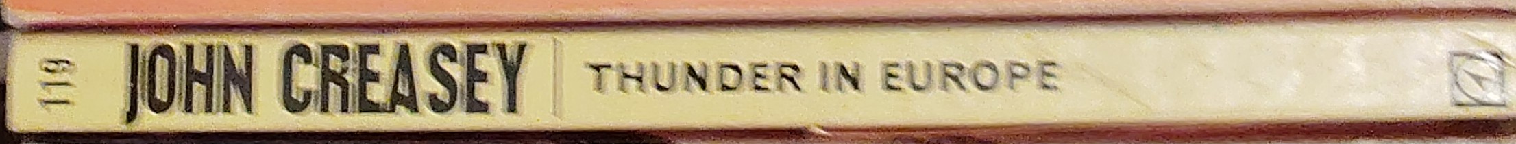 John Creasey  THUNDER IN EUROPE (Department 'Z') spine of book image