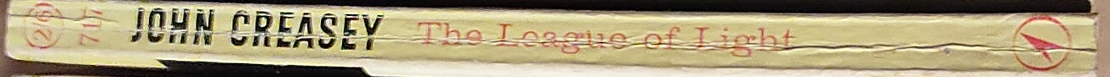 John Creasey  THE LEAGUE OF LIGHT (Doctor Palfrey) spine of book image