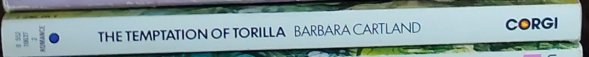 Barbara Cartland  THE TEMPTATION OF TORILLA spine of book image