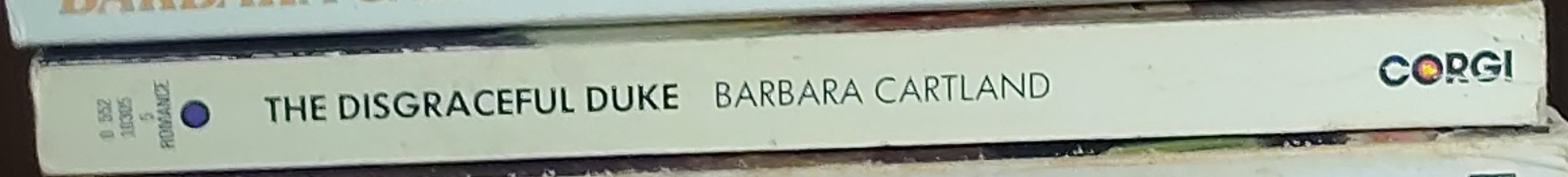 Barbara Cartland  THE DISGRACEFUL DUKE spine of book image