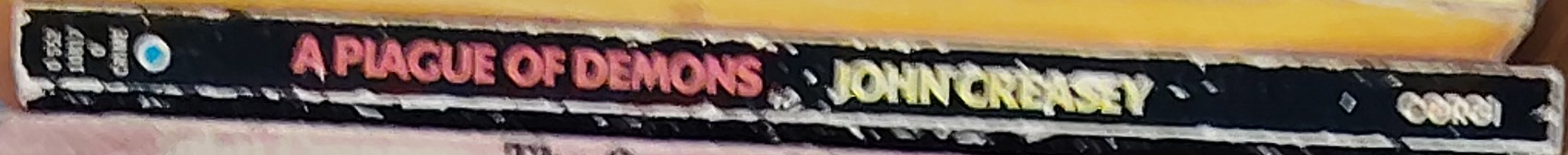 John Creasey  A PLAGUE OF DEMONS (written as Gordon Ashe) spine of book image