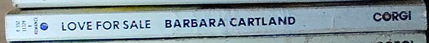 Barbara Cartland  LOVE FOR SALE spine of book image