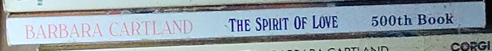Barbara Cartland  THE SPIRIT OF LOVE spine of book image