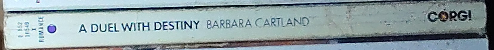 Barbara Cartland  A DUEL WITH DESTINY spine of book image