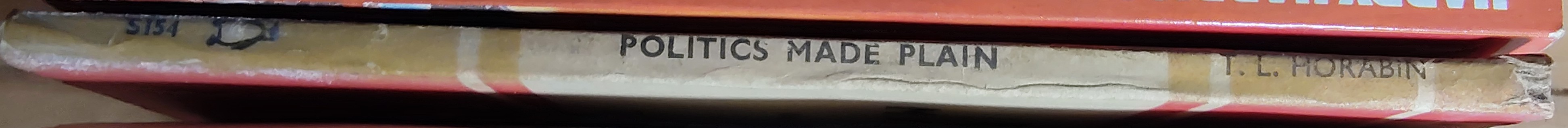 T.L. Horabin  POLITICS MADE PLAIN spine of book image