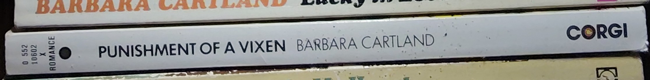 Barbara Cartland  PUNISHMENT OF A VIXEN spine of book image
