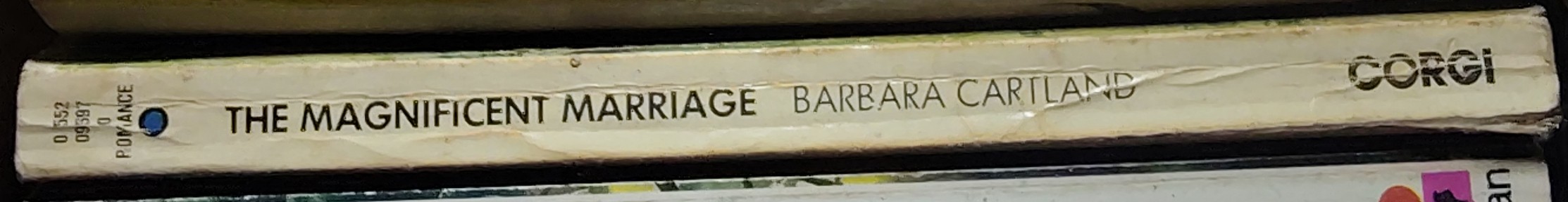 Barbara Cartland  THE MAGNIFICENT MARRIAGE spine of book image