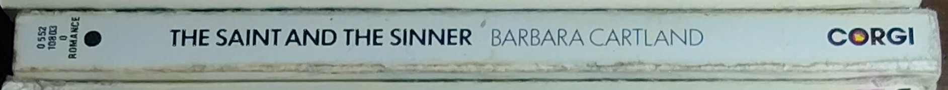 Barbara Cartland  THE SAINT AND THE SINNER spine of book image