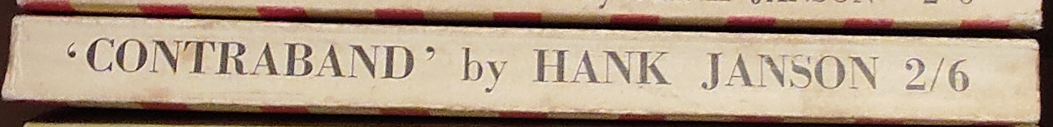 Hank Janson  CONTRABAND spine of book image