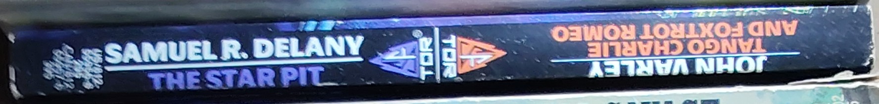 Samuel R. Delany (and_Varley,_John) THE STAR PIT (Delany) and TANGO CHARLIE AND FOXTROT ROMEO (Varley) spine of book image