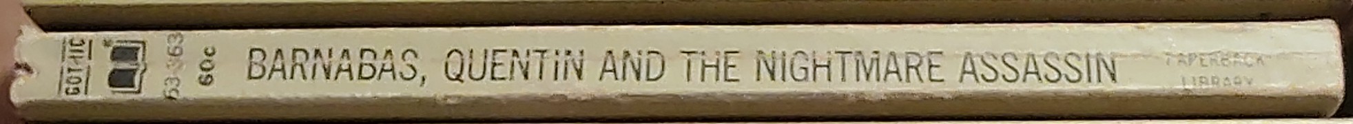 Marilyn Ross  BARNABAS, QUENTIN AND THE NIGHTMARE ASSASSIN spine of book image