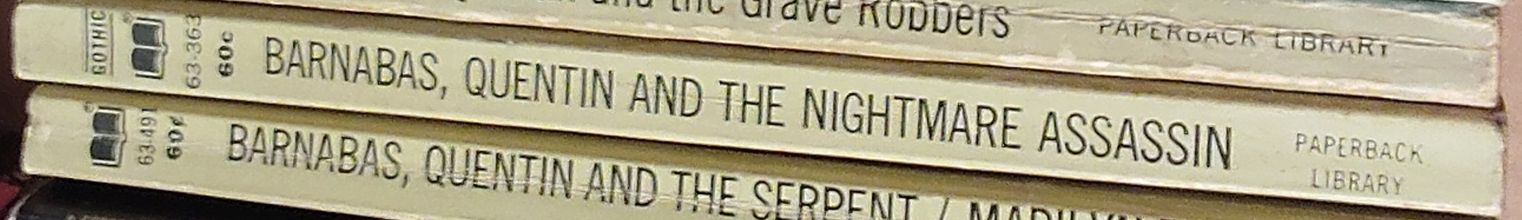 Marilyn Ross  BARNABAS, QUENTIN AND THE NIGHTMARE ASSASSIN spine of book image