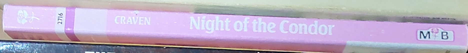 Sara Craven  NIGHT OF THE CONDOR spine of book image