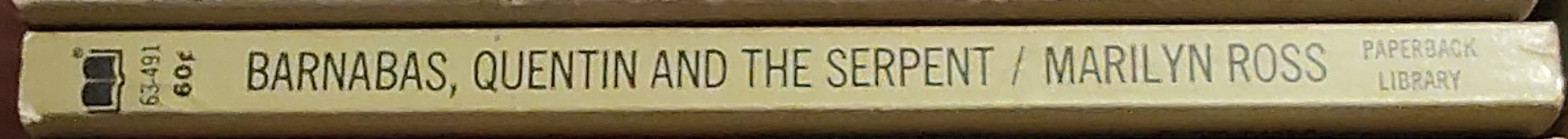 Marilyn Ross  BARNABAS, QUENTIN AND THE SERPENT spine of book image
