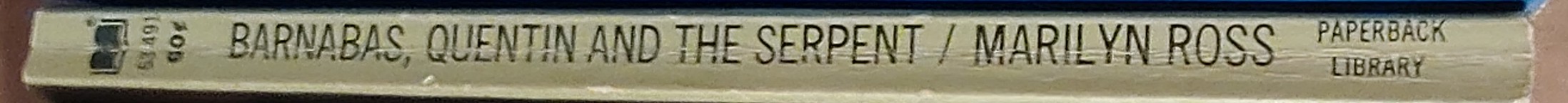 Marilyn Ross  BARNABAS, QUENTIN AND THE SERPENT spine of book image