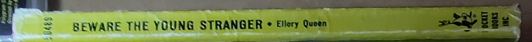 Ellery Queen  BEWARE THE YOUNG STRANGER spine of book image