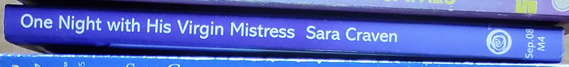 Sara Craven  ONE NIGHT WITH HIS VIRGIN MISTRESS spine of book image