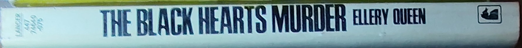 Ellery Queen  THE BLACK HEARTS MURDER spine of book image