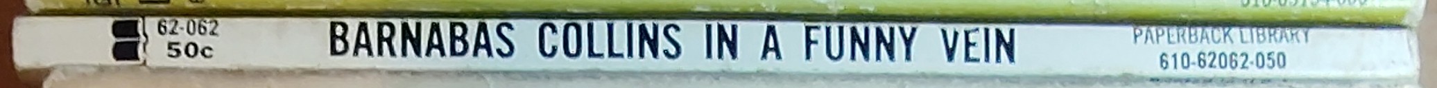 Marilyn Ross  BARNABAS COLLINS IN A FUNNY VEIN (Joke book) spine of book image