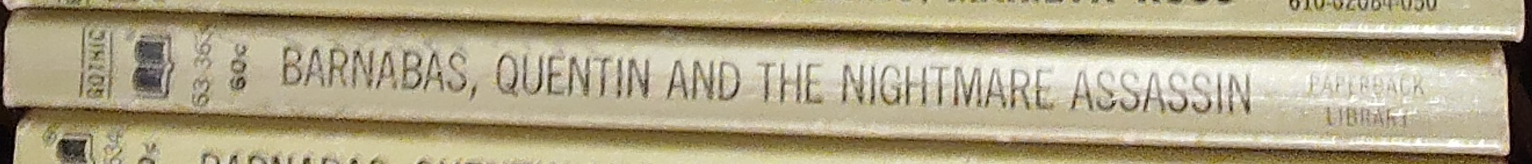 Marilyn Ross  BARNABAS, QUENTIN AND THE NIGHTMARE ASSASSIN spine of book image