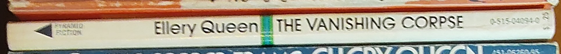 Ellery Queen  THE VANISHING CORPSE spine of book image