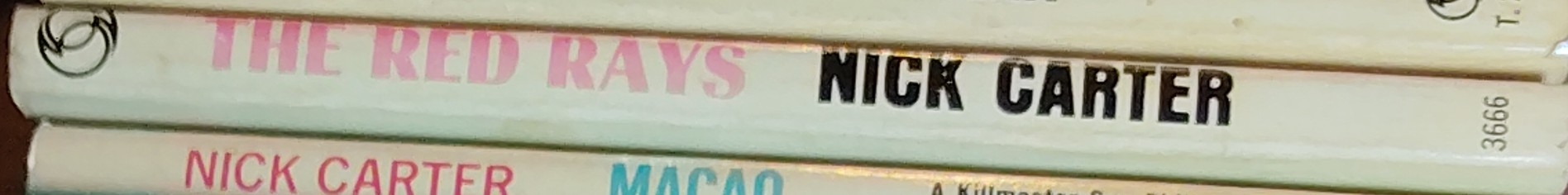 Nick Carter  THE RED RAYS spine of book image