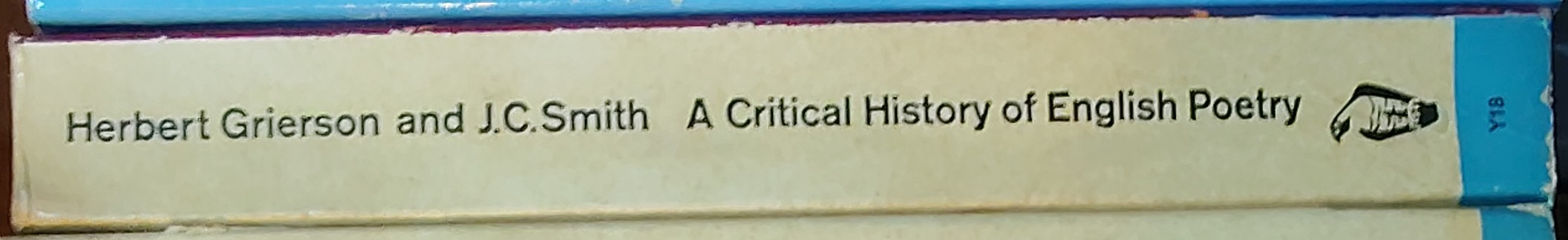 J.C. Smith  A CRITICAL HISTORY OF ENGLISH POETRY spine of book image