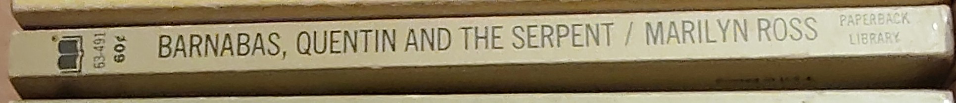 Marilyn Ross  BARNABAS, QUENTIN AND THE SERPENT spine of book image