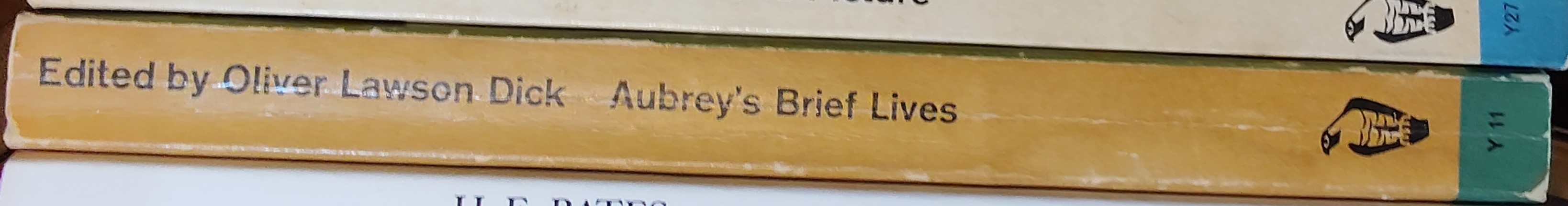 Oliver Lawson Dick (edits) AUBREY'S BRIEF LIVES spine of book image