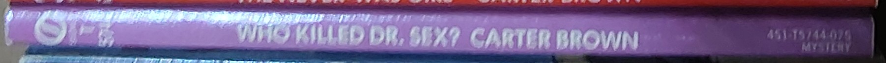 Carter Brown  WHO KILLED DR. SEX? spine of book image