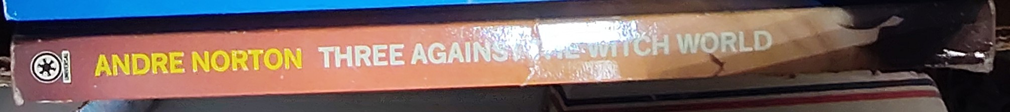 Andre Norton  THREE AGAINST THE WITCH WORLD spine of book image