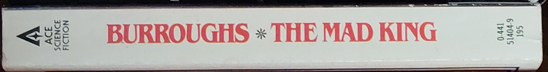 Edgar Rice Burroughs  THE MAD KING spine of book image