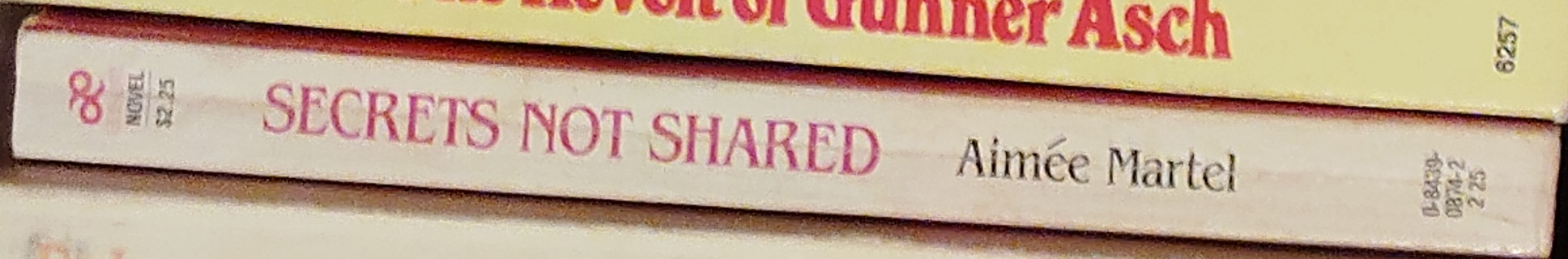 Aimee Martel  SECRETS NOT SHARED spine of book image