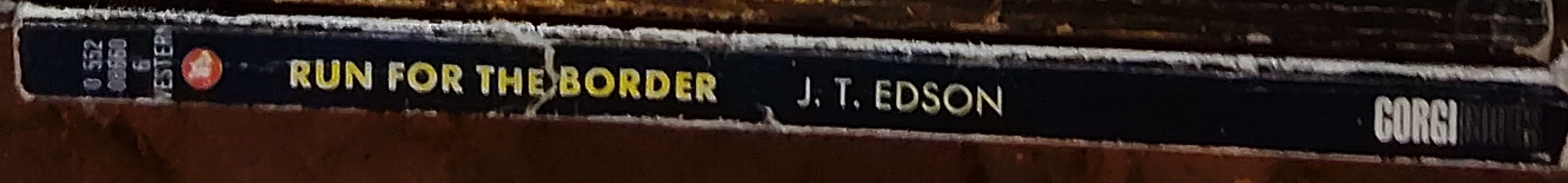 J.T. Edson  RUN FOR THE BORDER spine of book image