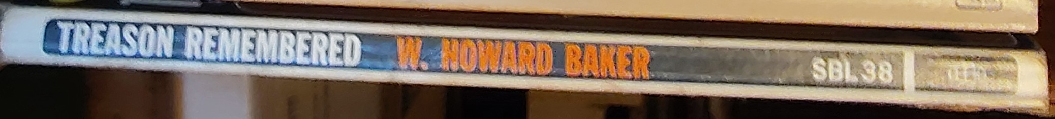 W.Howard Baker  TREASON REMEMBERED (Sexton Blake) spine of book image