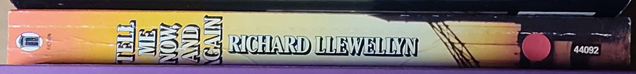 Richard Llewellyn  TELL ME NOW, AND AGAIN spine of book image