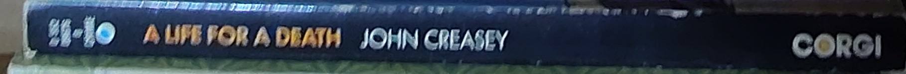 Gordon Ashe  A LIFE FOR A DEATH spine of book image