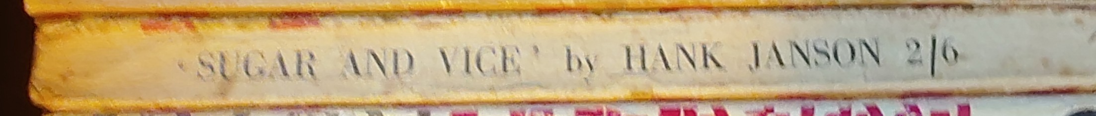 Hank Janson  SUGAR AND VICE spine of book image