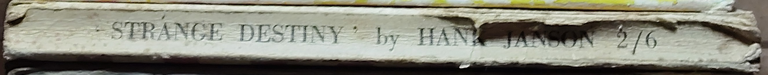 Hank Janson  STRANGE DESTINY spine of book image