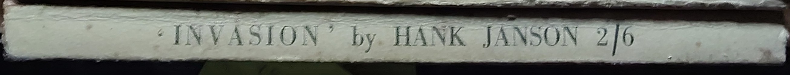 Hank Janson  INVASION spine of book image
