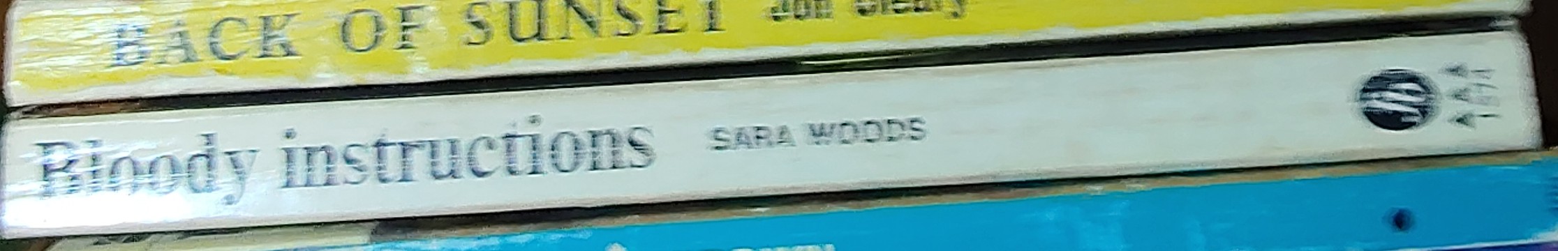 Sara Woods  BLOODY INSTRUCTIONS spine of book image