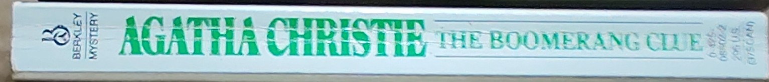 Agatha Christie  THE BOOMERANG CLUE spine of book image