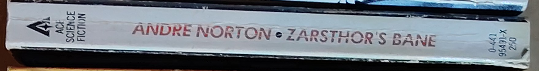 Andre Norton  ZARSTHOR'S BANE spine of book image